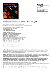 Hassenstein/Verwey Quartett – Rays Of Light