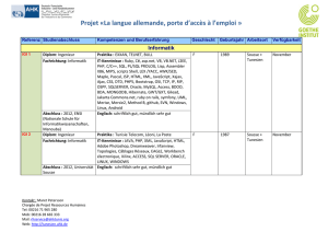 Projet «La langue allemande, porte d`accès à l`emploi