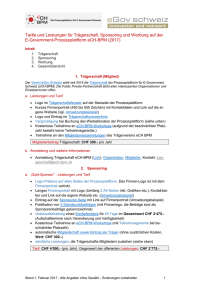 Tr&auml;gerschaft, Sponsoring und Werbung: Tarife und - eCH-BPM