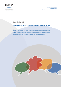 wissenschaftskommunikation 4.0? - GFZpublic