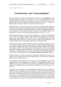 Friedensrichter / Streitschlichter oder staatliche Strafrechtspflege