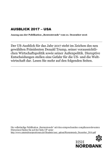 AUSBLICK 2017 – USA Der US-Ausblick für das Jahr 2017 steht im