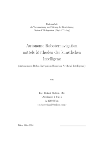 Autonome Roboternavigation mittels Methoden der künstlichen