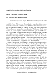 Joachim Schickel und Werner Reuther Unser Philosoph in
