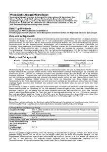 Wesentliche Anlegerinformationen DWS Top Dividende Ziele und