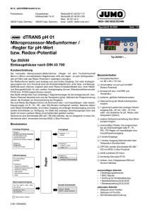 dTRANS pH 01 Mikroprozessor-Meßumformer / -Regler für pH