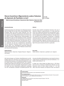 Warum bezeichnen Allgemeinärzte andere Patienten als depressiv