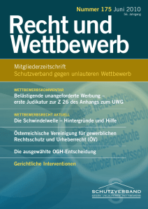 RuW Nr. 175 - Schutzverband gegen den unlauteren Wettbewerb