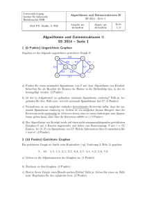 Algorithmen und Datenstrukturen II SS 2014 Serie 1