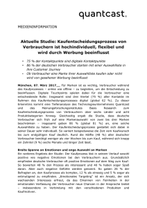 Kaufentscheidungsprozess von Verbrauchern ist hochindividuell