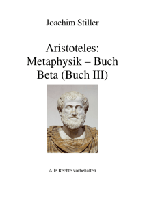 Aristoteles: Metaphysik – Buch Beta (Buch III)