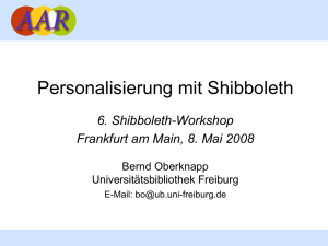 Personalisierung mit Shibboleth - DFN-AAI