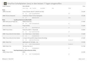 VinylTon Schallplatten (neu) in den letzten 7 Tagen eingetroffen