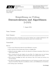 Beispiellösung zur Prüfung Datenstrukturen und Algorithmen D-INFK