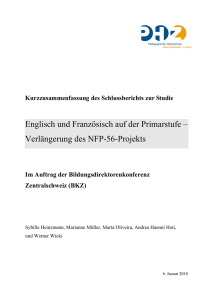 Englisch und Französisch auf der Primarstufe