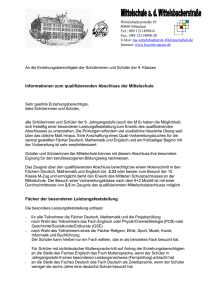 Informationsblatt zum qualifizierenden Abschluss