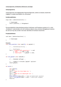 Unterprogramme, Sichtbarkeit, Referenzen und