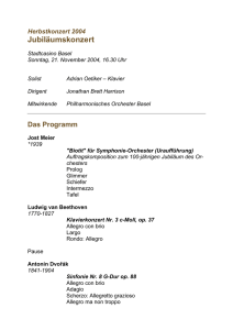 Jubiläumskonzert - Philharmonisches Orchester Basel