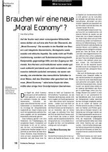 Brauchen wir eine neue „Moral Economy“ ?