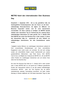 METRO feiert den internationalen Own Business Day - Metro