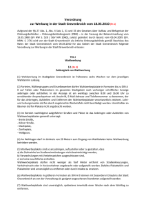 Verordnung zur Werbung in der Stadt Grevenbroich