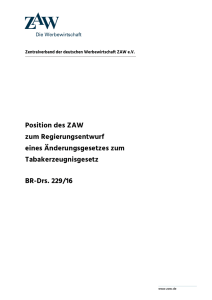 Position des ZAW zum Regierungsentwurf eines