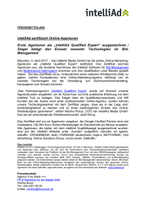 intelliAd zertifiziert Online-Agenturen Erste Agenturen als „intelliAd