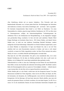 1 November 2011 Erschienen in: Musik mit Musik. Texte 2005