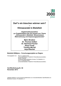 Darf´s ein bisschen wärmer sein? – Klimawandel in Bielefeld