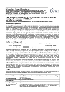 Wesentliche Anlegerinformationen PWM Vermögensfondsmandat