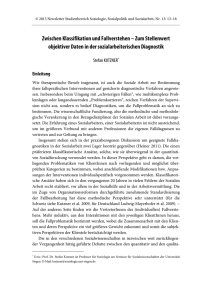 Stefan Kutzner - Zwischen Klassifikation und Fallverstehen