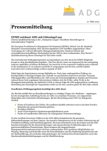 Pressemitteilung - Akademie Deutscher Genossenschaften