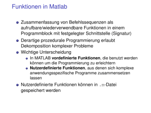 Funktionen in Matlab