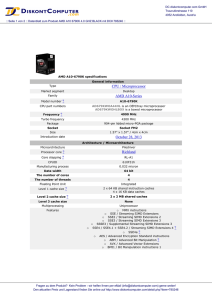 CPU / Microprocessor AMD A10-Series October 28, 2013 Richland