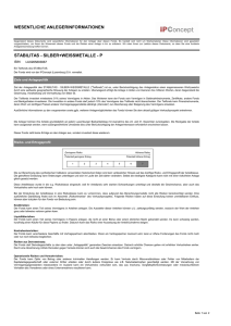 Wesentliche Anlegerinformationen - Stabilitas