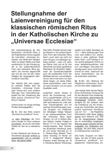 Universae Ecclesia - Pro Missa Tridentina
