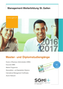 Master- und Diplomstudiengänge - SGMI Management Institut St