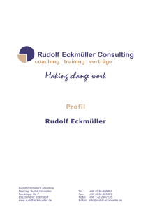 Kurzprofil - Rudolf Eckmüller Consulting