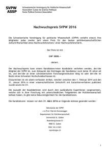 Nachwuchspreis SVPW 2016