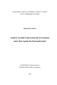 Analyse von DaF-Lehrwerken für Erwachsene unter dem Aspekt des