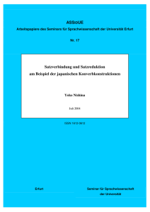 ASSIDUE Satzverbindung und Satzreduktion am Beispiel der