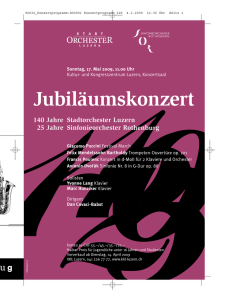 Programm Jubiläumskonzert 2009