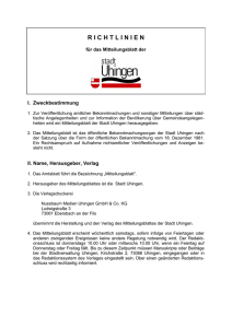 Neue Richtlinien für das Mitteilungsblatt Uhingen