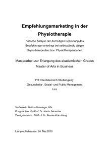 Empfehlungsmarketing in der Physiotherapie