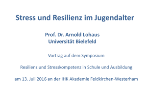 Vortrag Prof. Dr. Arnold Lohaus: Stress und Resilienz im Jugendalter