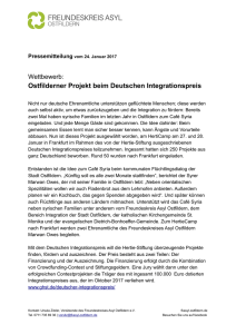 Ostfilderner Projekt beim Deutschen Integrationspreis (24.01.2017)