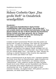Sidney Corbetts Oper „Das große Heft“ in Osnabrück uraufgeführt