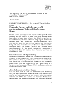 ELIZABETH ARTHOTEL – das erste ARThotel in den Alpen