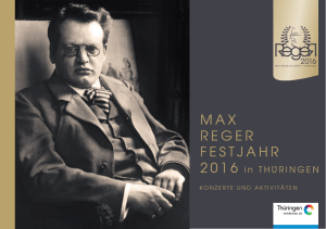 Max Reger Festjahr 2016 in Thüringen