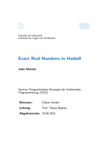 Exact Real Numbers in Haskell